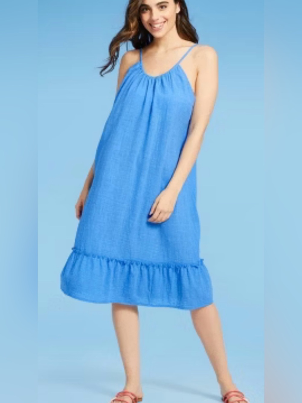 Kona Sol Bright Blue Sleeveless Summer Dress